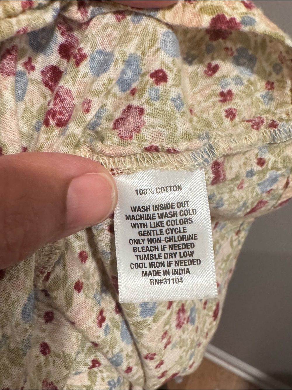 Wonderly Floral Cotton Peasant Blouse Women’s Large Boho & Blossom Top - Picture 3 of 5